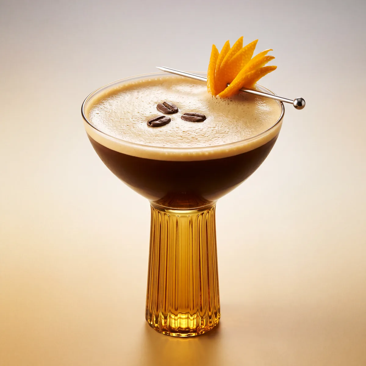 The Conte Camillo Espresso Martini, three beans on the crema